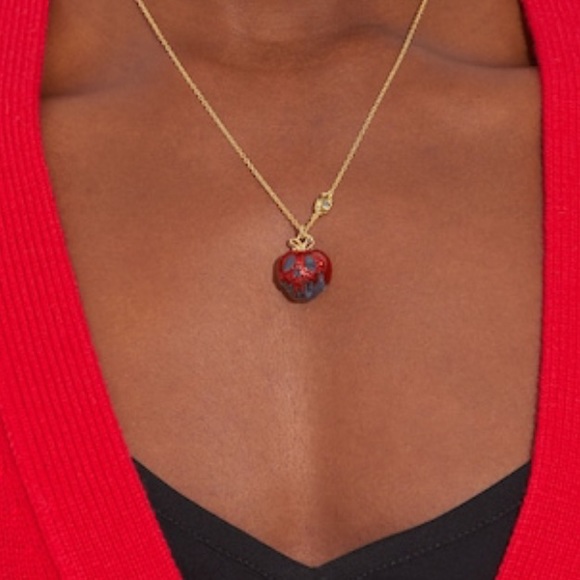 Coach x Disney Villains Evil Queen Poison Apple Necklace in Gold/Red - Picture 3 of 5